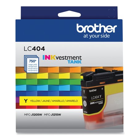 BROTHER LC404YS INKvestment Ink, 750 Page-Yield, Yellow LC404YS